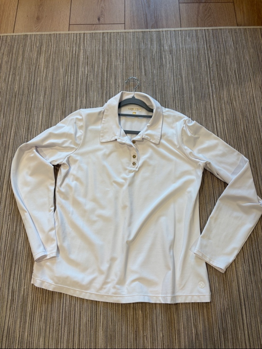 Lilly Pulitzer LUXE GOLF Long Sleeve White Polo XL worn once